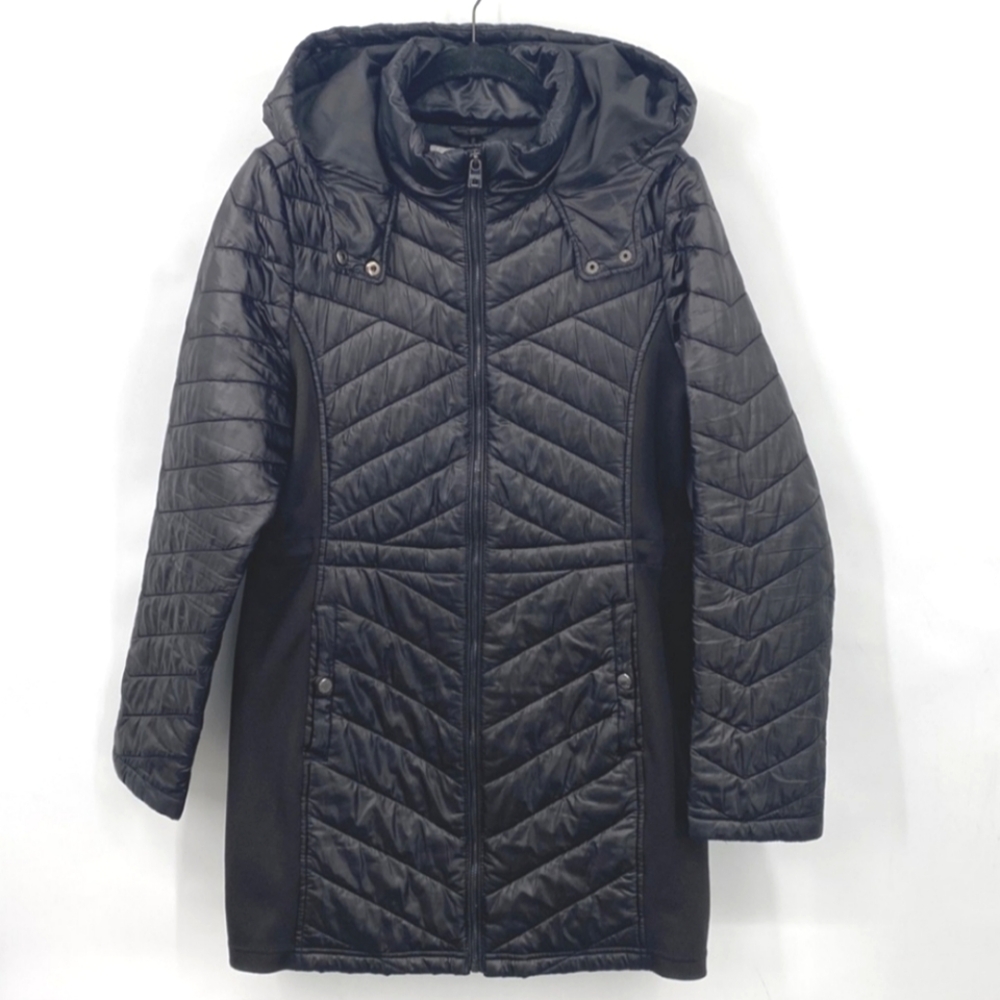 Marc New York Andrew Marc Puffer Hooded Jacket Black Size Medium